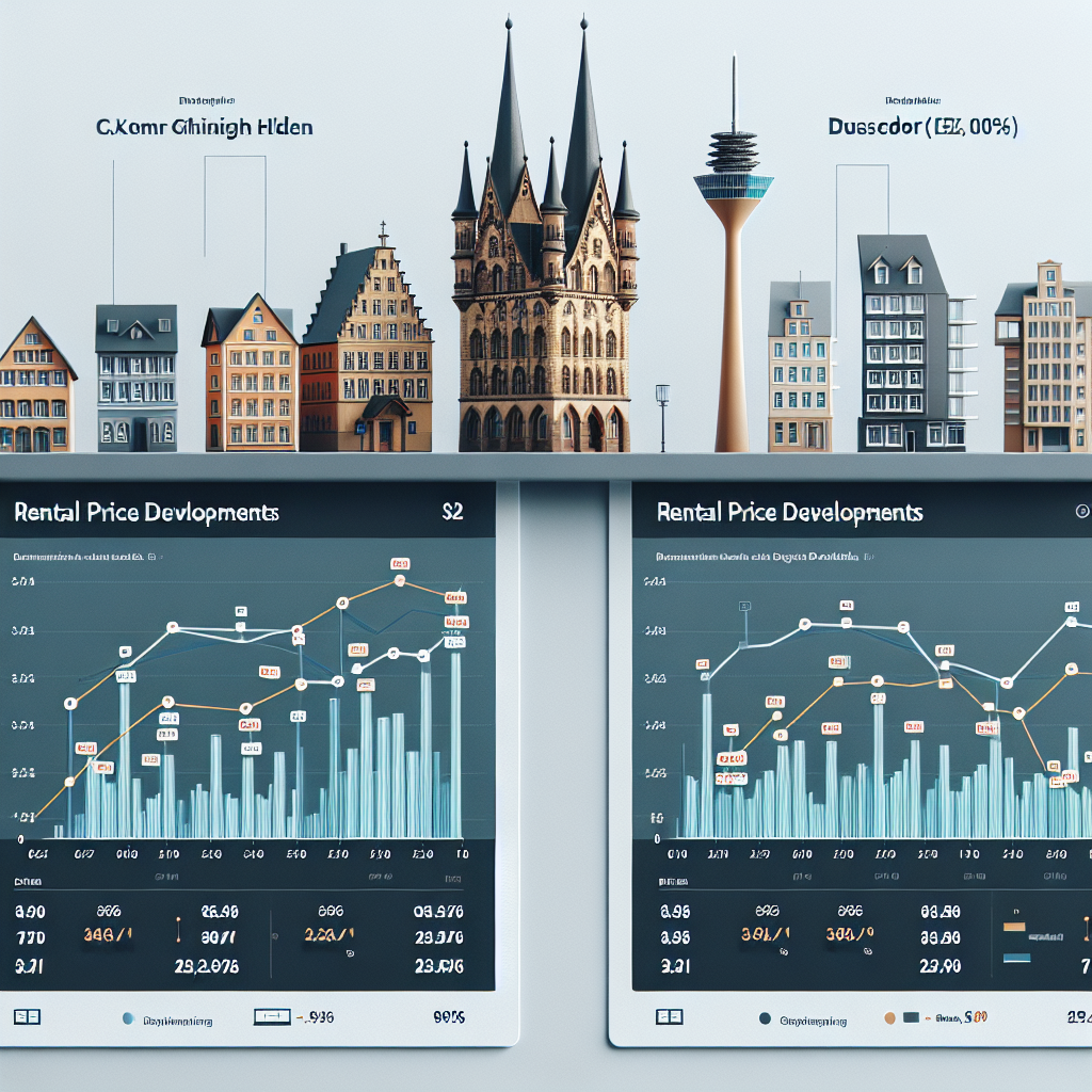 Mietspiegelentwicklung Hilden vs. Düsseldorf im letzten Jahr